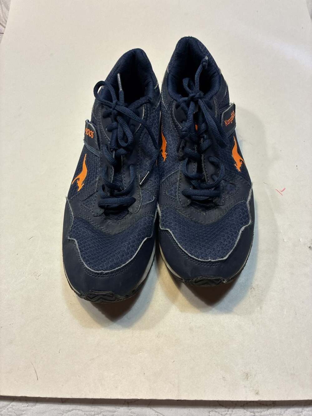 KangaROOS Navy Blue and Orange Athletic Lace-Up Sneakers